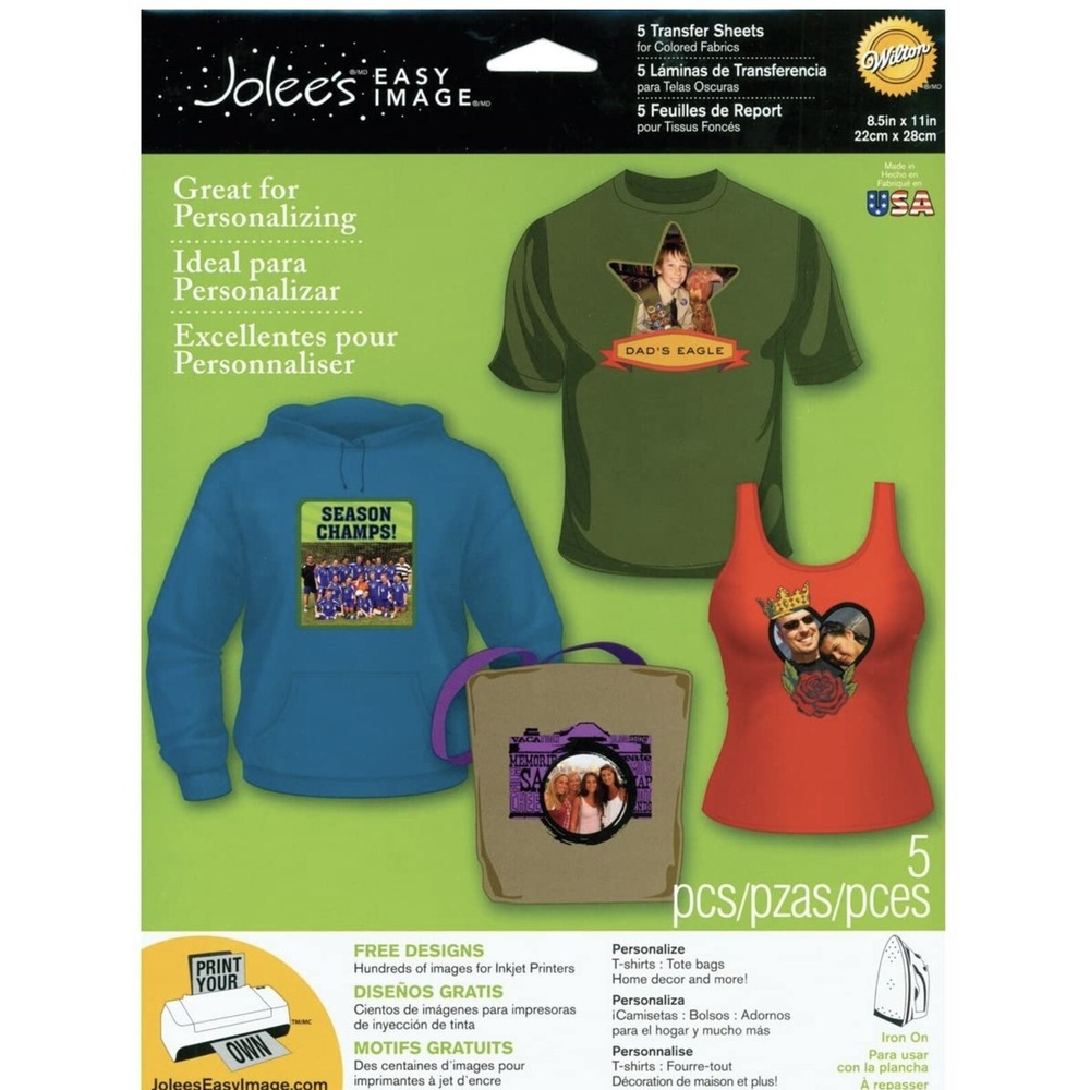 Jolee's Easy Image Transfer‎ Sheets 8.5"X11" 5/Pkg For Dark Fabric 015586944006